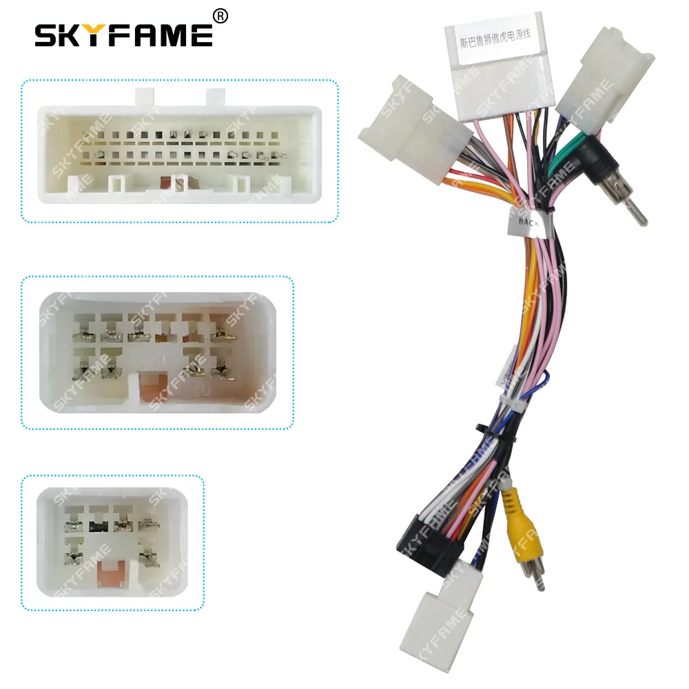 

SKYFAME Car 16pin Wiring Harness Adapter Android Radio Power Cable For Subaru Outback Legacy