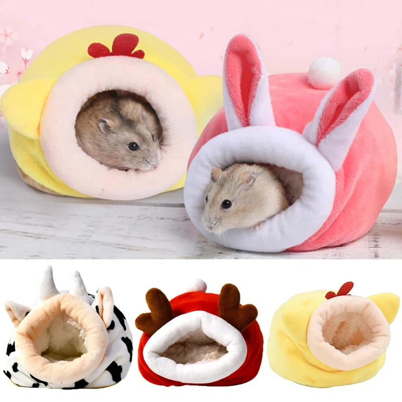 Hamster House Mini Soft and Warm Bed Cute Non-slip Hamster Sleeping Nest Small Animals Bedding House for Dwarf Hamsters