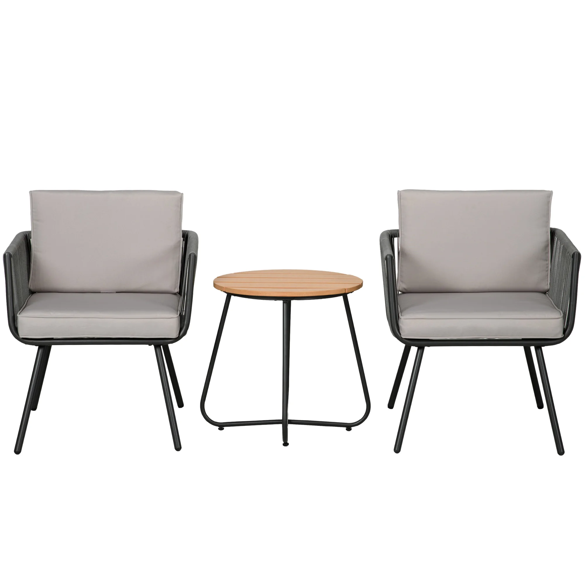 Outsunny Conjunto de Muebles de Jardín de Ratán con 1 Mesa de Centro 2 Sillones - Aliexpress