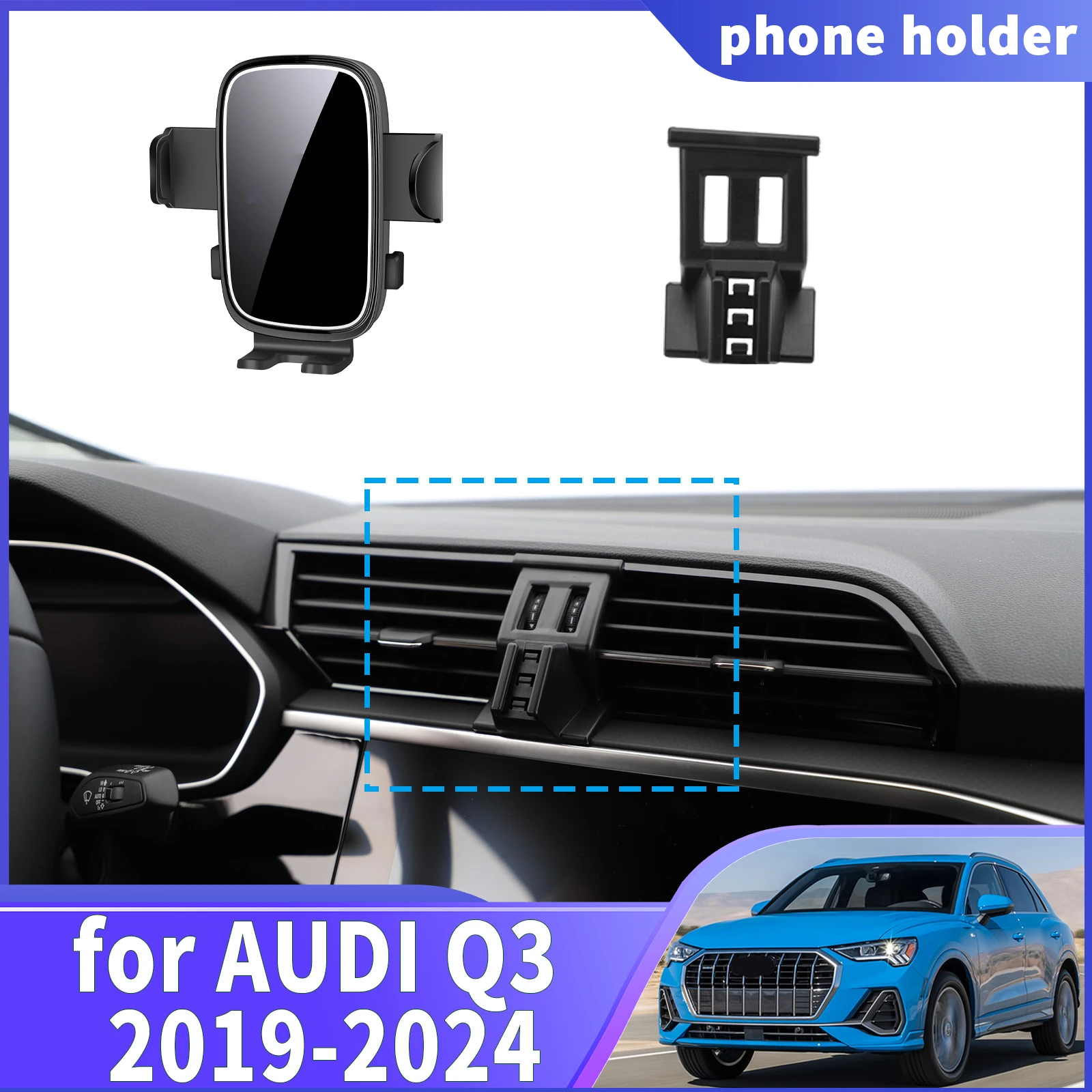 

fit for AUDI Q3 2019 2020 2021 2022 2023 2024 Navigation Phone Holder Mount Customized Car accessoires