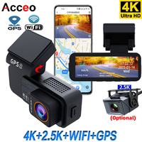 ACCEO B60P 4K Car Dash Cam Front And Rear Dashcam With WIFI GPS Support 2.5K Reversing Car Camera G-Sensor 24H Parking Monitor