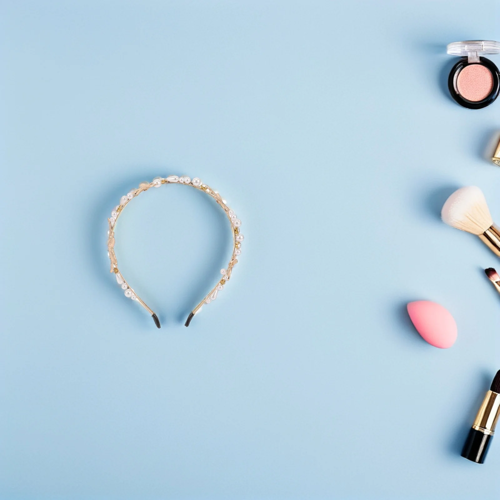 طوق شعر على شكل نجمة البحر مع زينة لؤلؤية، ربطة شعر عصرية للنساء لحفلات الزفاف، إكسسوار أغطية الرأس الرقيقة الأنيقة #3