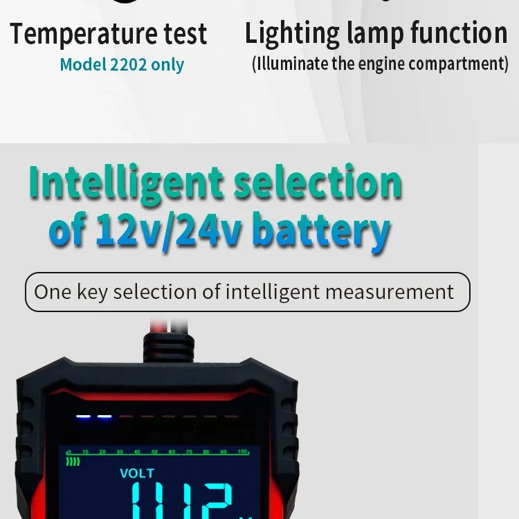 TOOLTOP ET2202 ET2201 Autobatterietester Batterielast 12V 24V Batteriespannung Interne Widerstandserkennung Batterieanalysator – Detail 5