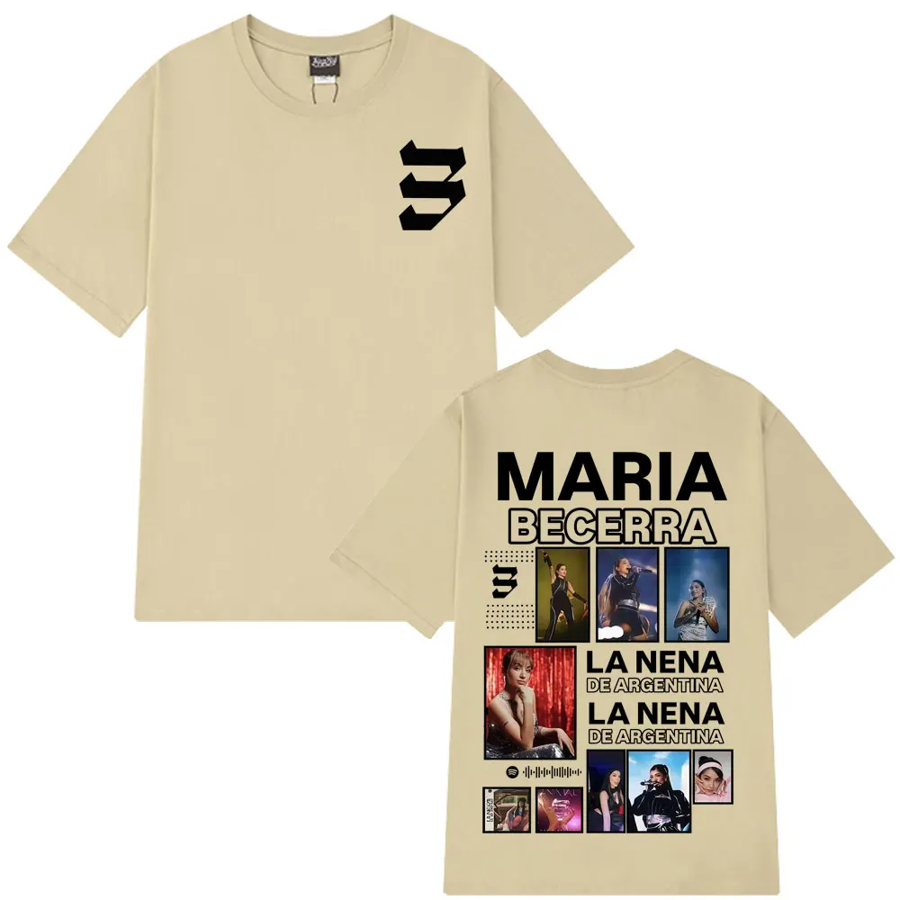 المغني ماريا بيسيرا لا نينا ألبوم 2025 جولة خمر تي شيرت الرجال النساء الهيب هوب تي شيرت القطن قصير الأكمام تي شيرت مروحة الهدايا #6