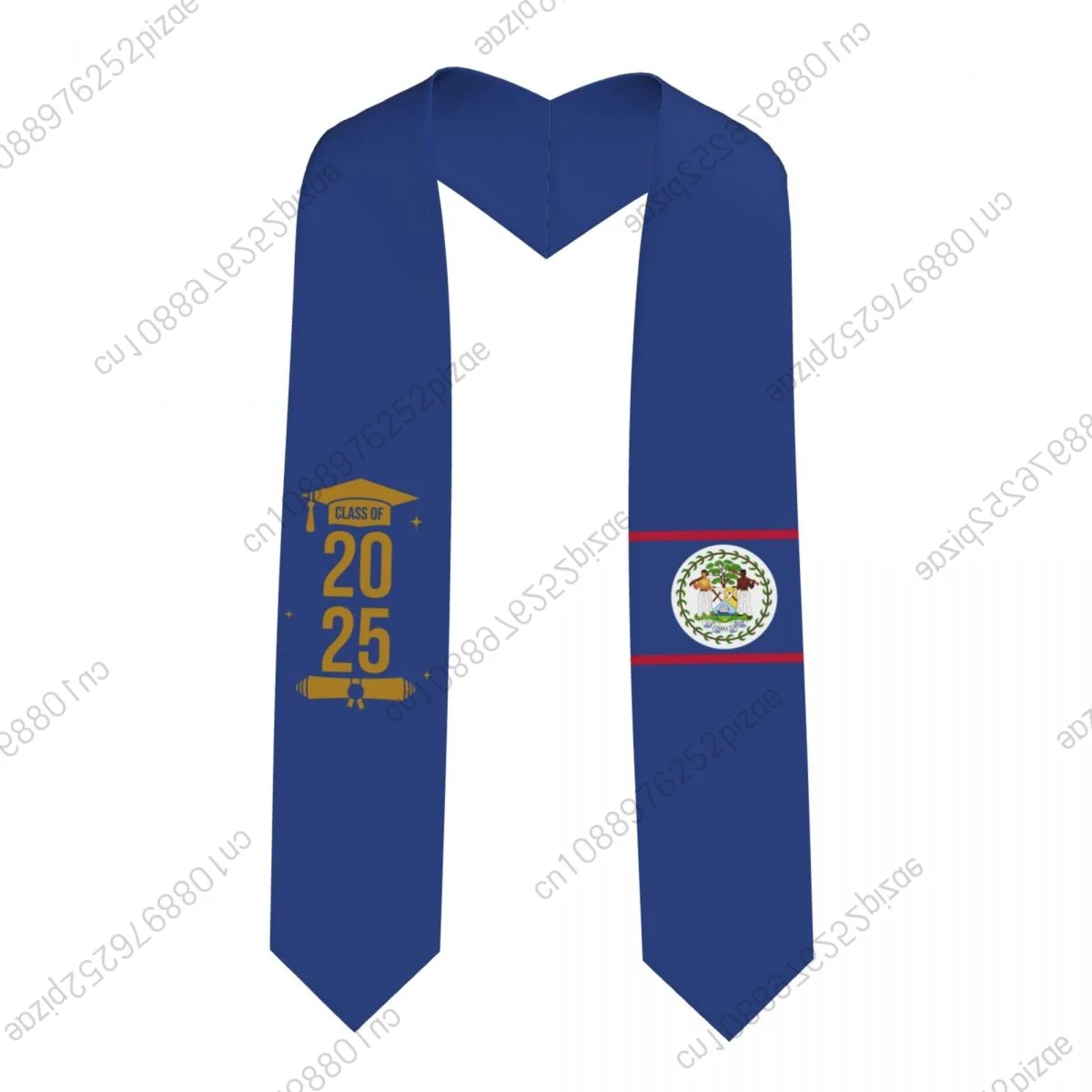 

New Belize Flag Class Of 2025 183*13CM Graduation Stole Sash Scarf For International Students Proud