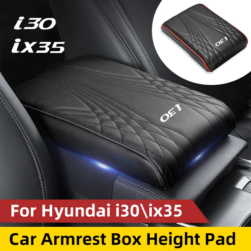 Car Armrest Box Height Pad Leather Memory Foam Height Pad For Hyundai ix35 i30 Auto Center Armrest Protective Cushion Support