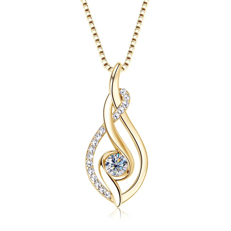 Moissanite Woman Pendant Sier Necklace For Women Chains Party Bridal Fine Jewelry 925sterling Silver Necklace