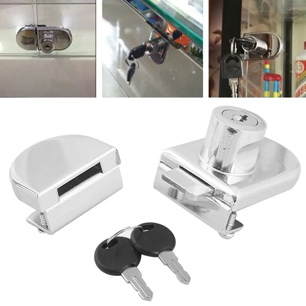 Home Office Stainless Steel Security Double Open Sliding Cabinet Display Lock Cabinet Door Lock Lockset Glass Door Lock