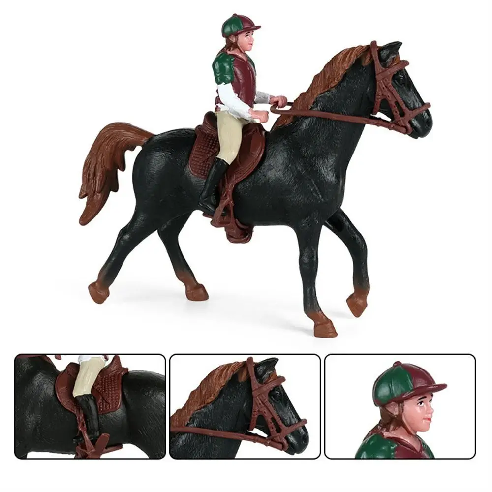 Farm Animal Animal Horse Model Equestrian Rider Simulation Rider and Horse Figurine Miniatures Realistic Farm Animal Model