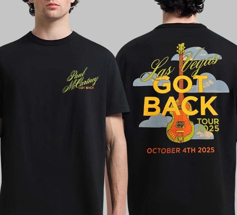 Men's  Casual and Fashionable Short-sleeved Shirts Are Super Popular! Paul McCartney T-shirt in Las Vegas on October 4, 2025