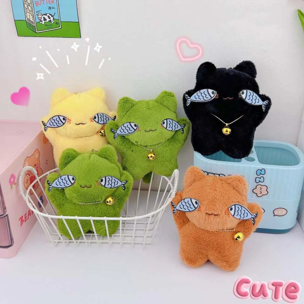 Bag Pendant Plush Fish Cat Keychain Cute Stuffed Doll Taiyaki Fish Cat Plush Fish Cat Keyring Cartoon Doll Toy Fluffty