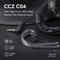 CCZ C04 1.5M 4-strand of 4N High-purity OFC Earphone Cable With QDC/TFZ/2PIN Pin Type Upgrade Cable Noise Canceling For Headest