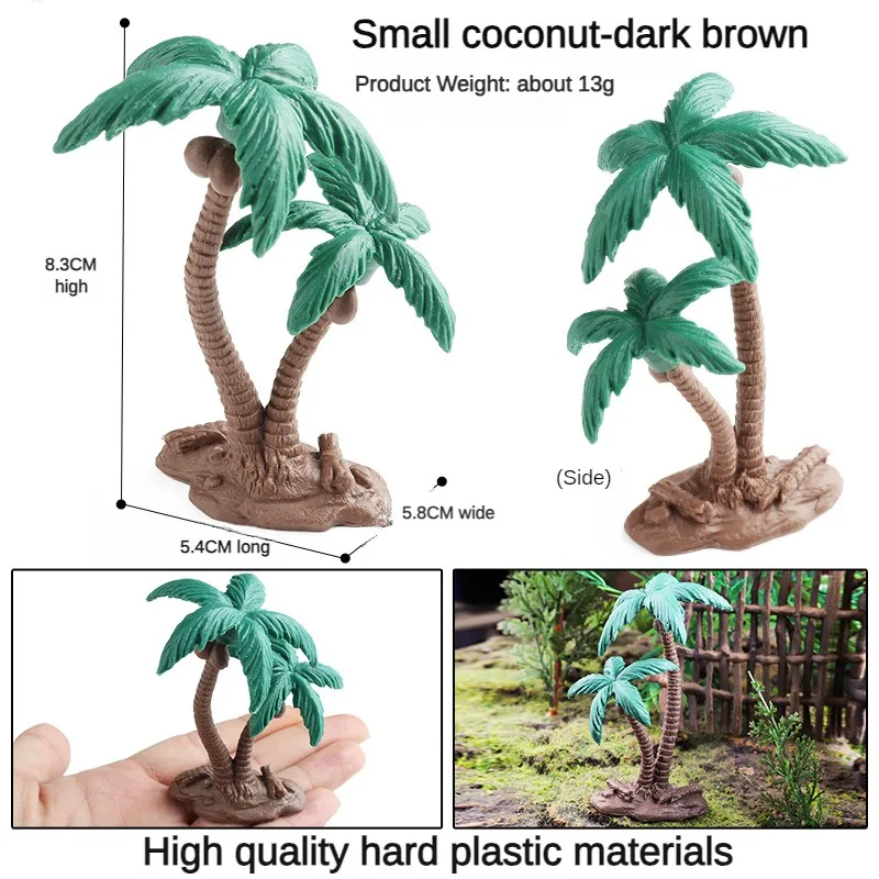 Modelo de árbol de coco realista para Diorama, escenas de escritorio y construcción de Sandplay, perfecto para figuras de animales y dinosaurios