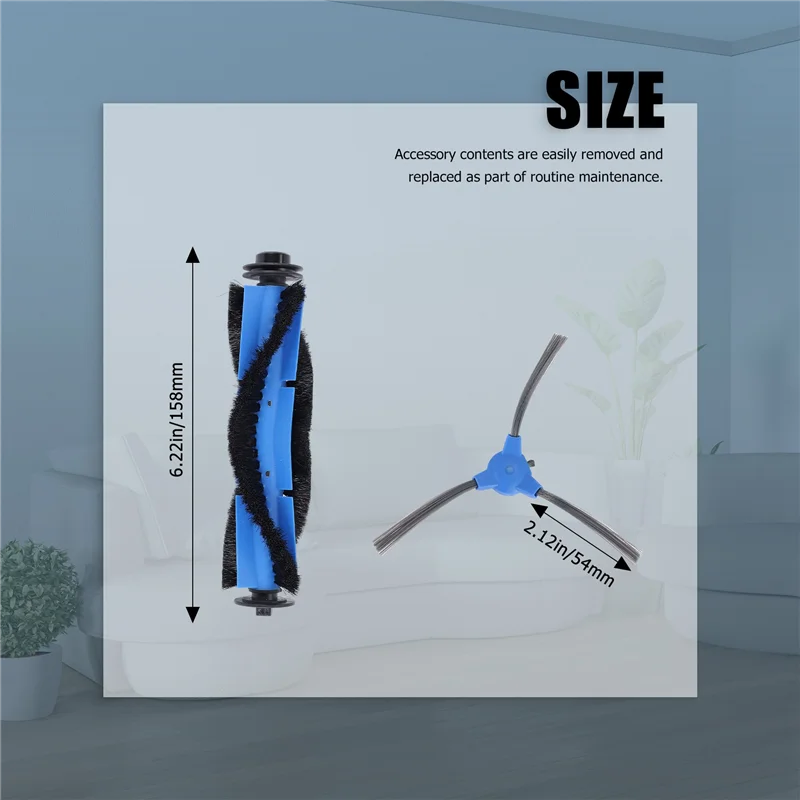 قطع غيار الأجهزة لسلسلة Ultenic D5S / D5S Pro / D5S Pro + جهاز آلي لتنظيف الأتربة استبدال قطع الغيار فرشاة جانبية رئيسية Hep