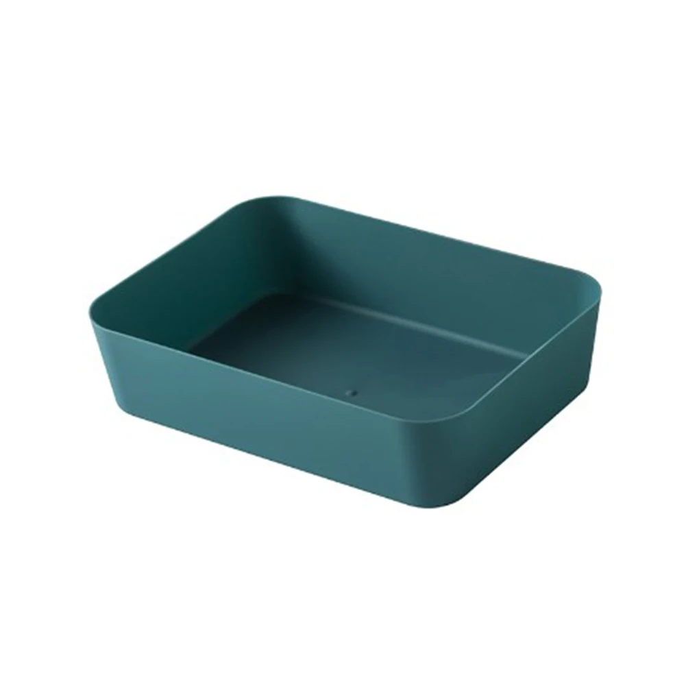Large Capacity Storage Storage Box Small Box Drawer Kitchen Partition Plastic Material For Dressing Table Drawer Dark Blue