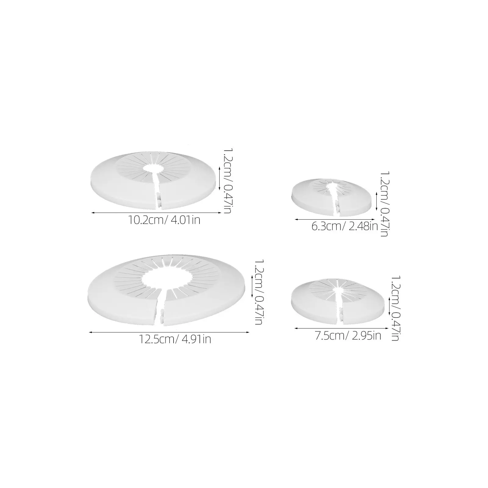 16Pcs Flange Pipe Covers Plastic PP Decorative Wall Plumbing Cover Plates for Bathroom Kitchen Balcony Pipe Decoration 29Mm