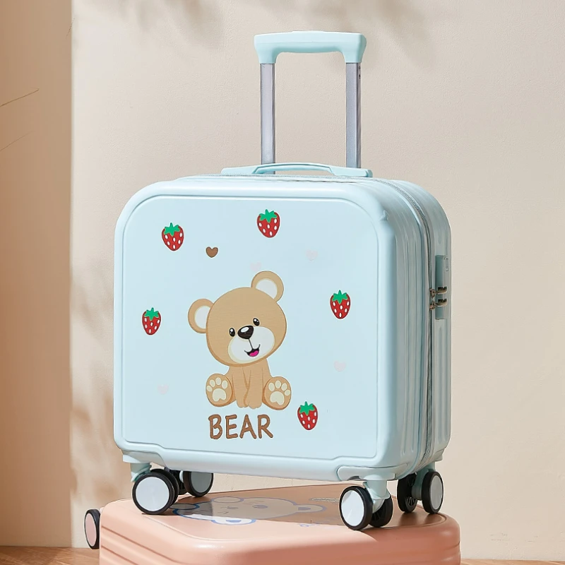 Travel bags for children Cute fashion cartoon kids\' luggage small suitcase with wheels combination lock lightweight luggage