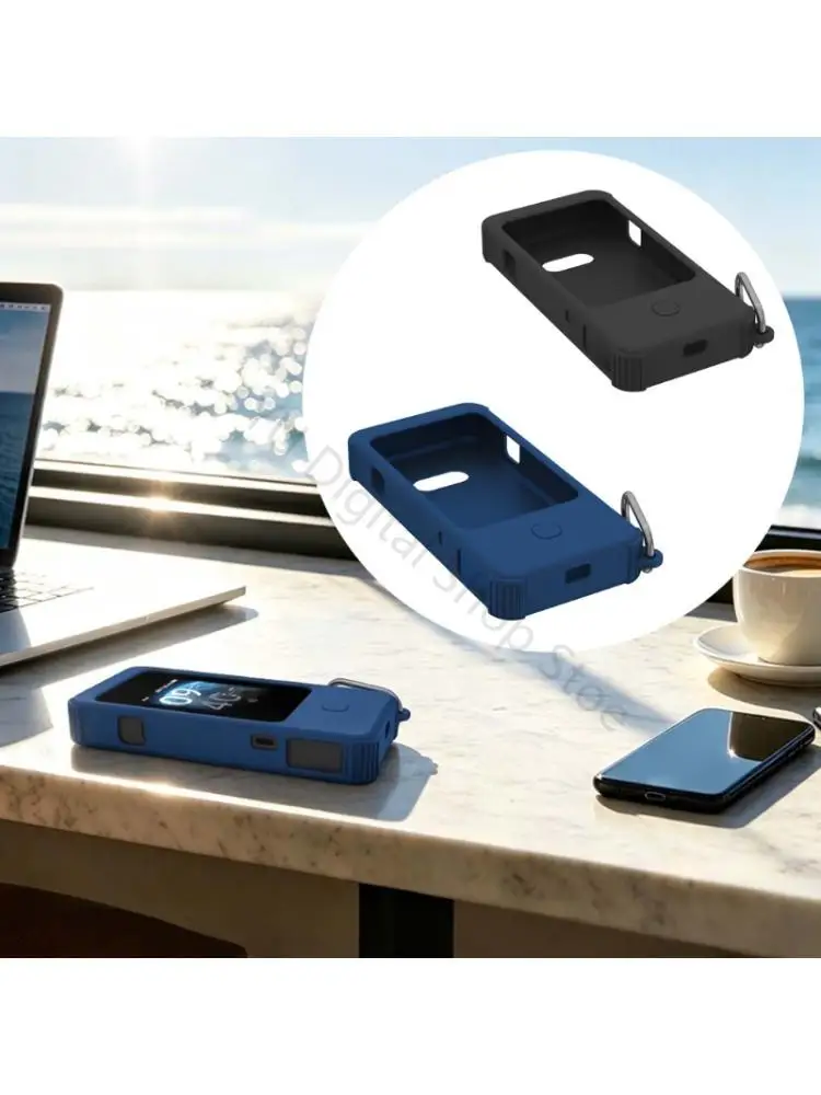 96BA Travel Router Silicone Shell with Cutout Layout Detail for E5800 Commute Carry, Hotel Desk Use, and Work Table Handling