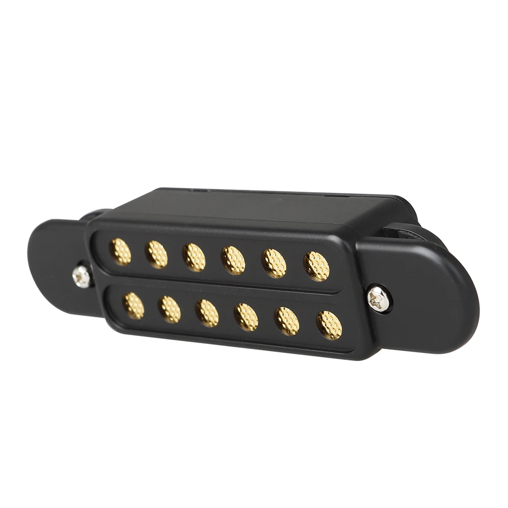

-33 Guitar Pickup Transducer 12 Hole Mini Black Metal Perfect for Most Acoustic Guitars Padded Clip 3m Connecting Wire