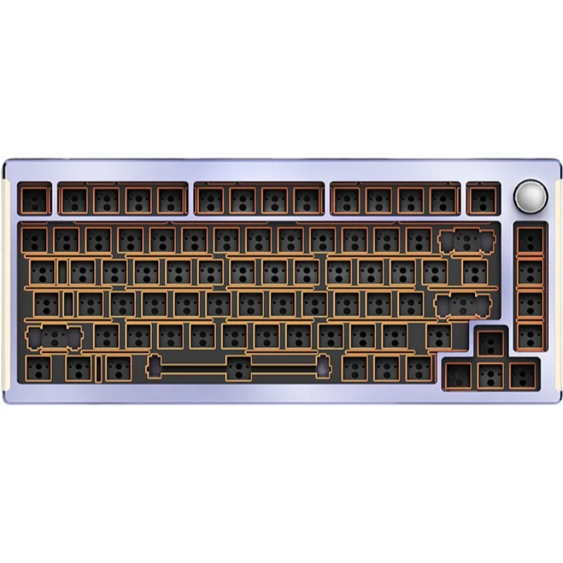 Kit de teclado mecánico GK82 con cable de aluminio, junta tipo C, perilla de Metal multifunción de intercambio en caliente RGB, teclado de juego de oficina personalizado 75%