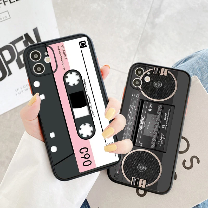 Vintage Cassette Tape Retro Style Recorder Phone Case For iPhone 14 Pro Max 13 12 11 Pro XS Max Mini SE 2020 7 8 Plus X XR Cover