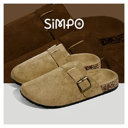 Casual Closed Toe Sandals For Adults Flannel Upper Fashion Slippers Slip-on Non-slip Outdoor For Women And Men All Season