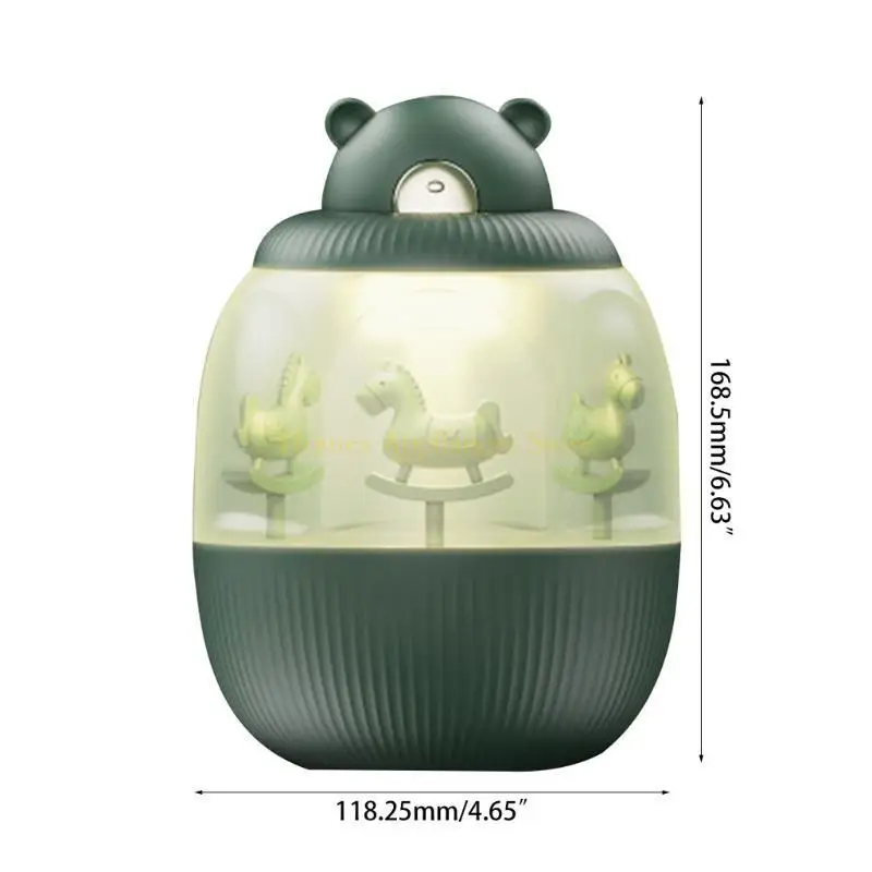 Umidificador ar d0ab com caixa música carrossel colorida led lump bedroom difusor difusor cargos carro