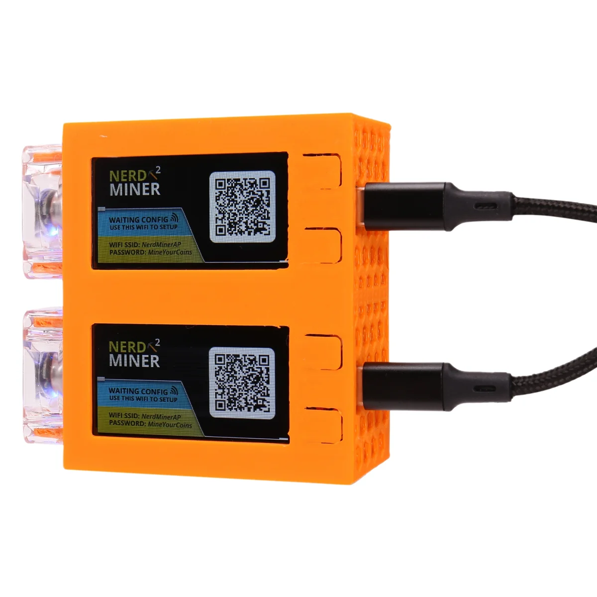 NerdMiner V2 마이너 78KH/Sx2 듀얼 스크린 BTC 솔로 복권 마이너, 비트코인 너드 마이너 복권 마이너, 발광 선풍기, D