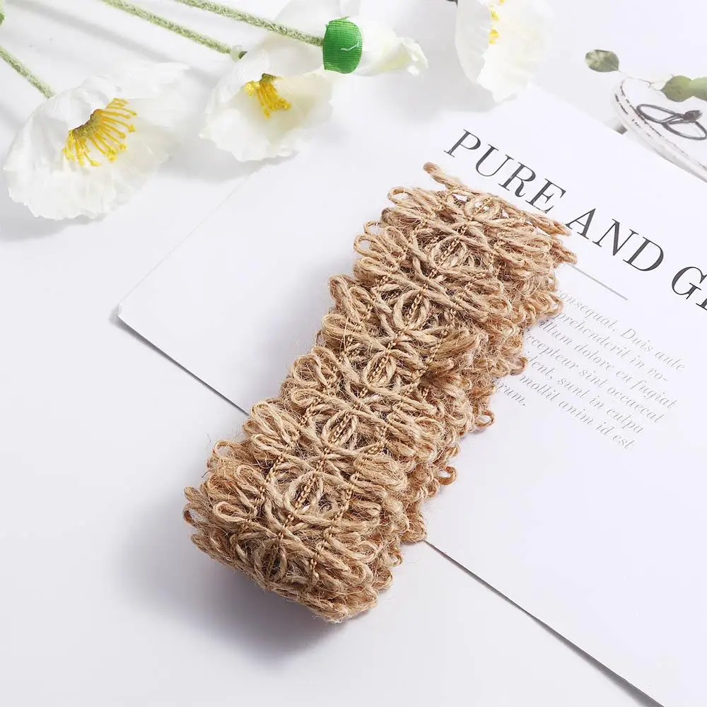 3.5-5cm Vintage Lace DIY Scrapbook Gift Box Decor Crafts Gift Wrapping Burlap Roll Wedding Party Supplies Jute Ribbon Hemp Rope