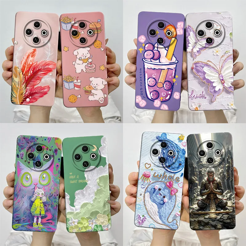 For Tecno Spark 30C 4G Phone Case kl5 kl5n Spark30C Soft Silicone TPU Sweet Painted Casing Cartoon Printed Protective Back Cover