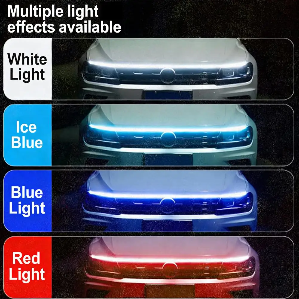 

180cm Scan Starting LED Light Strip Dynamic Car Hood Daytime Running Universal Strip Light Car Accessory Decorative Light D Y8Y3
