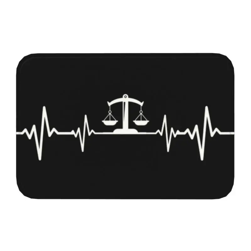 Lawyer Heartbeat Gift Doormat Non-Slip Entrance Kitchen Bath Door Floor Mat Attorney Judge Law Quote Living Room Rug Carpet