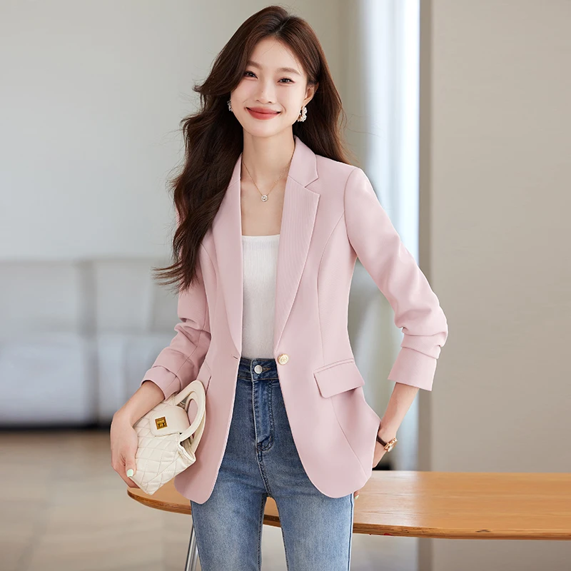 ZJYT Korean Fashion Blazers Feminino Women\'s Coat Jacket New Autumn Outerwears Elegant Office Lady Casaco Plus Size Veste Femme