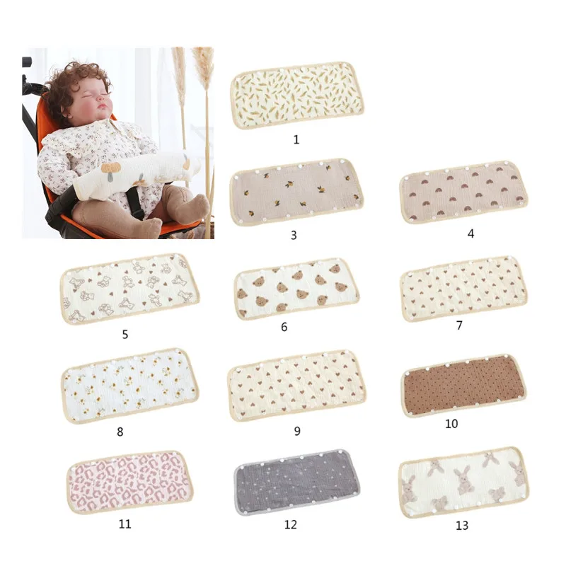 Baby Stroller Armrest Sleeve Cover Protector Stroller Handlebar Sleeve Cover Seat Belt Shoulder Cover Stroller Burp Cloths