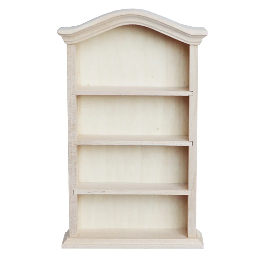 Miniature Display Case Dollhouse Bookcase Toys Wooden Storage Shelves Model Shelving