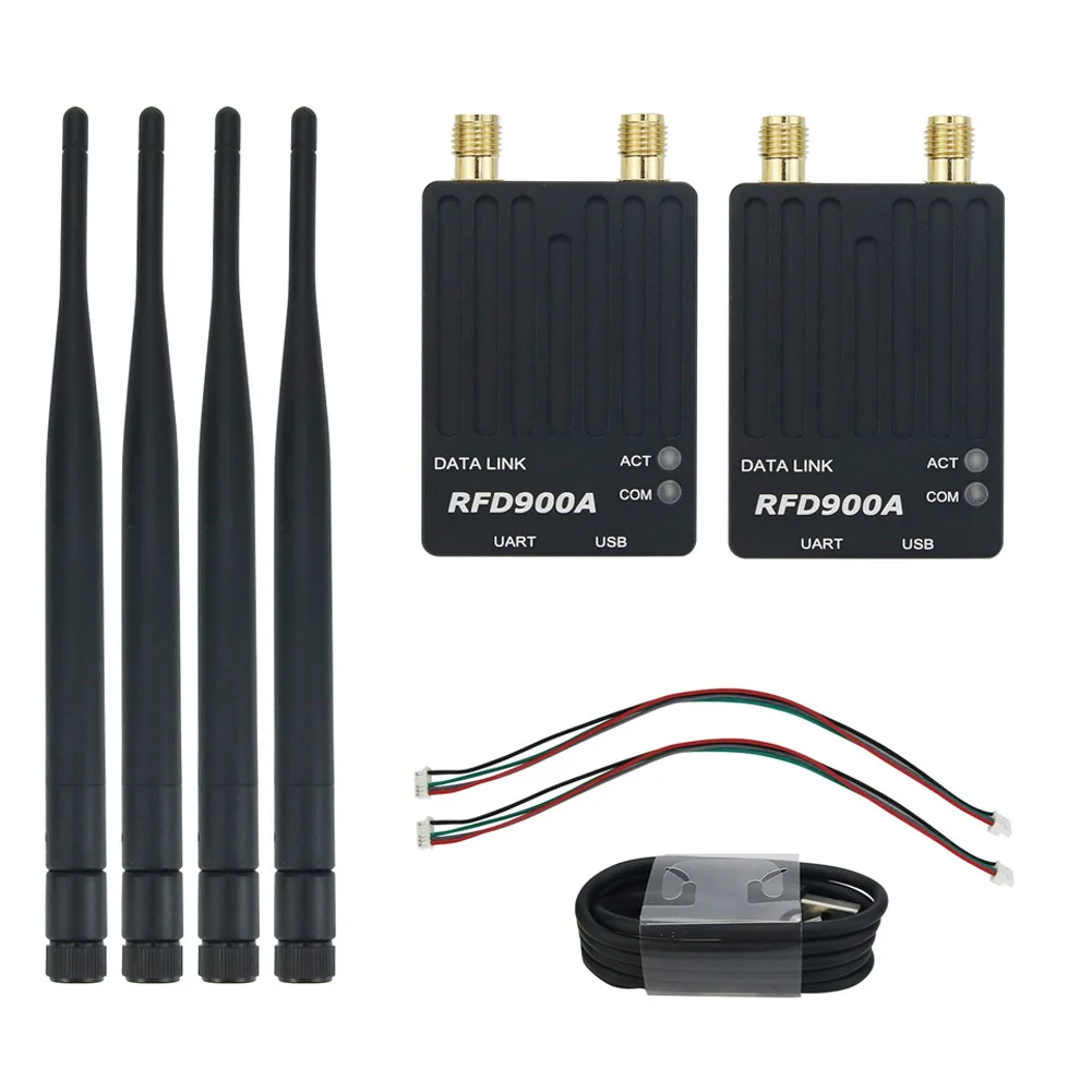 2pcs RFD900A 915Mhz 3DR Radio Telemetry Modem Module UAV 40KM Ultra Long Range Data Link Transmission for PIX APM RC Drone