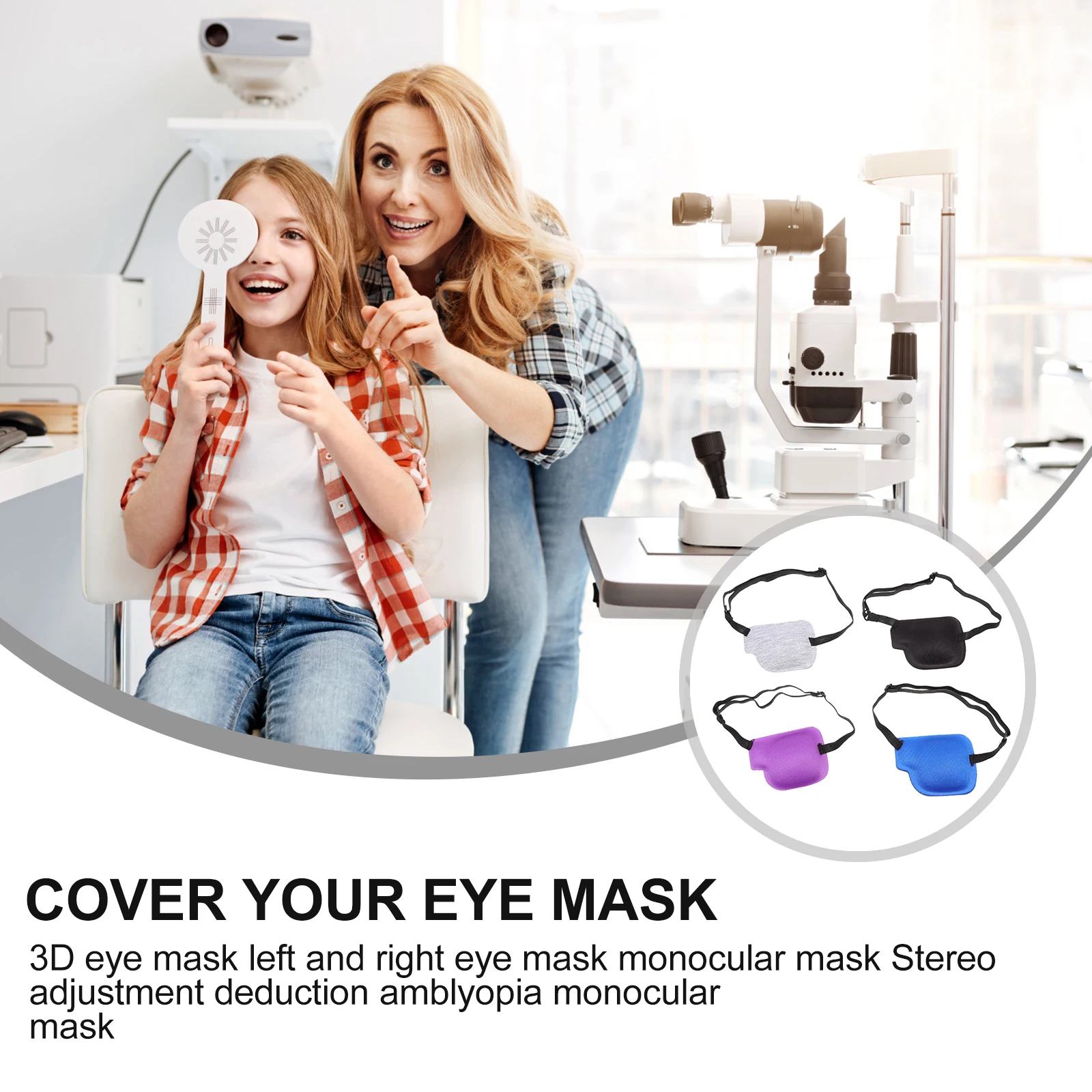 

4pcs 3D Patches Adjustable Lazy Eye Cover Amblyopia Correct Tool Elastic Eye Protector For Adults Shading Vision Restoration