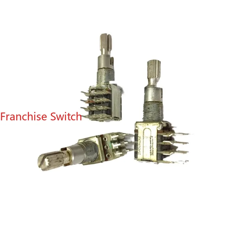 

10PCS RK12 Double Adjustment Potentiometer 15A50K*2 Rear B20K*2 Axis Length 25MM Saw Tooth