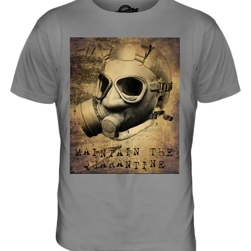 MAINTAIN THE QUARANTINE MENS FASHION PRINT T-SHIRT TOP SKULL RADIOACTIVE HIPSTER
