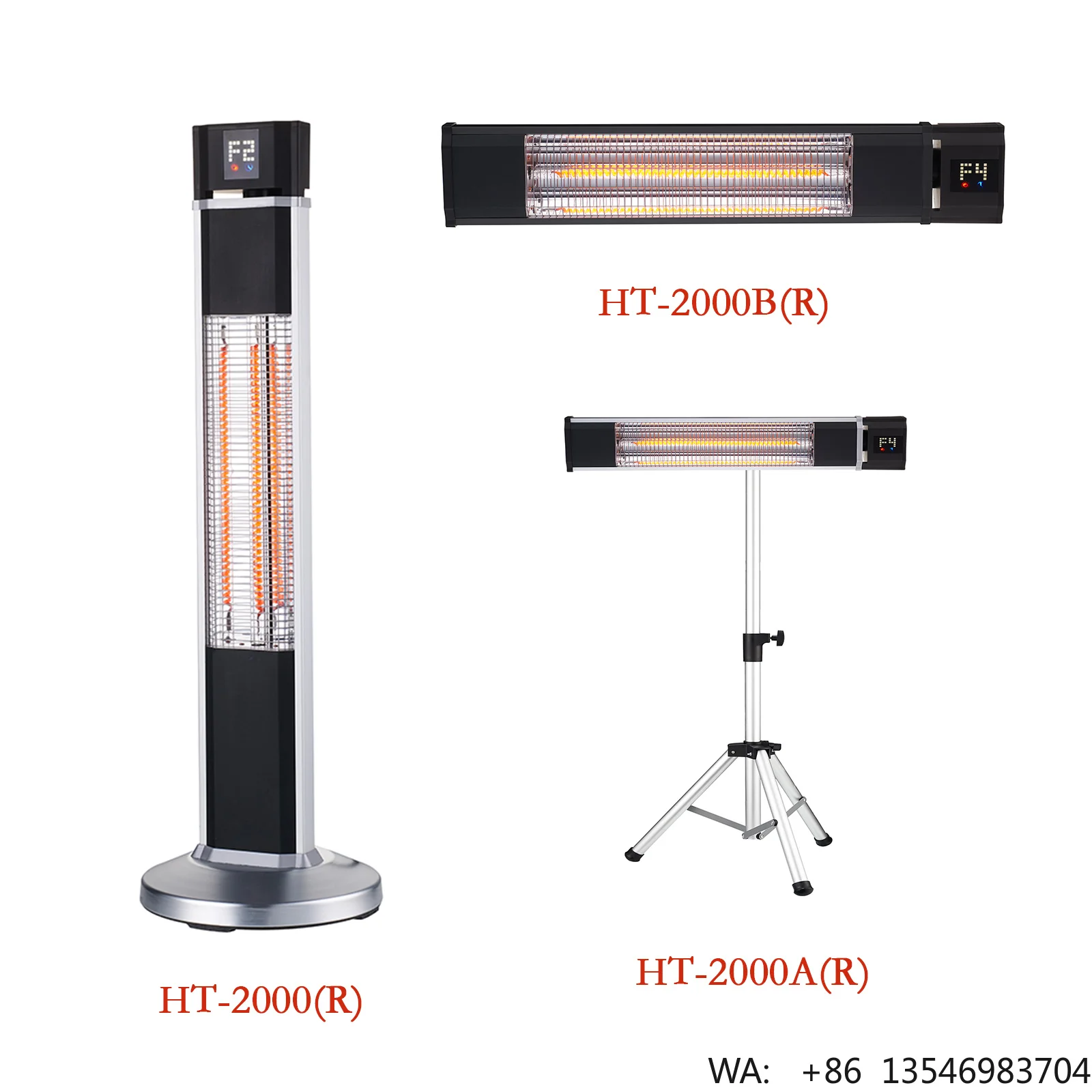 Wall Mounted and Freestanding Infrared  Electric Patio Heater 2000w Carbon Fiber Remote Control Outdoor and Indoor Use