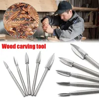 5PCS Wood Carving Engraving Drill Bit Set HSS Engraving Drill Bit For Woodworking Carbide Grinding Tool Milling Grinder Burr Hom