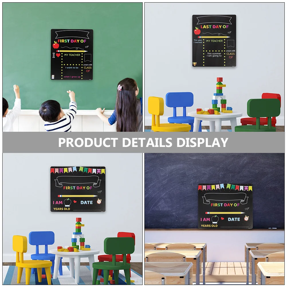 

2Pcs Student Chalkboard PVC Sturdy Back to School Sign Preschool Classroom Poster Chalkboard for School Sign