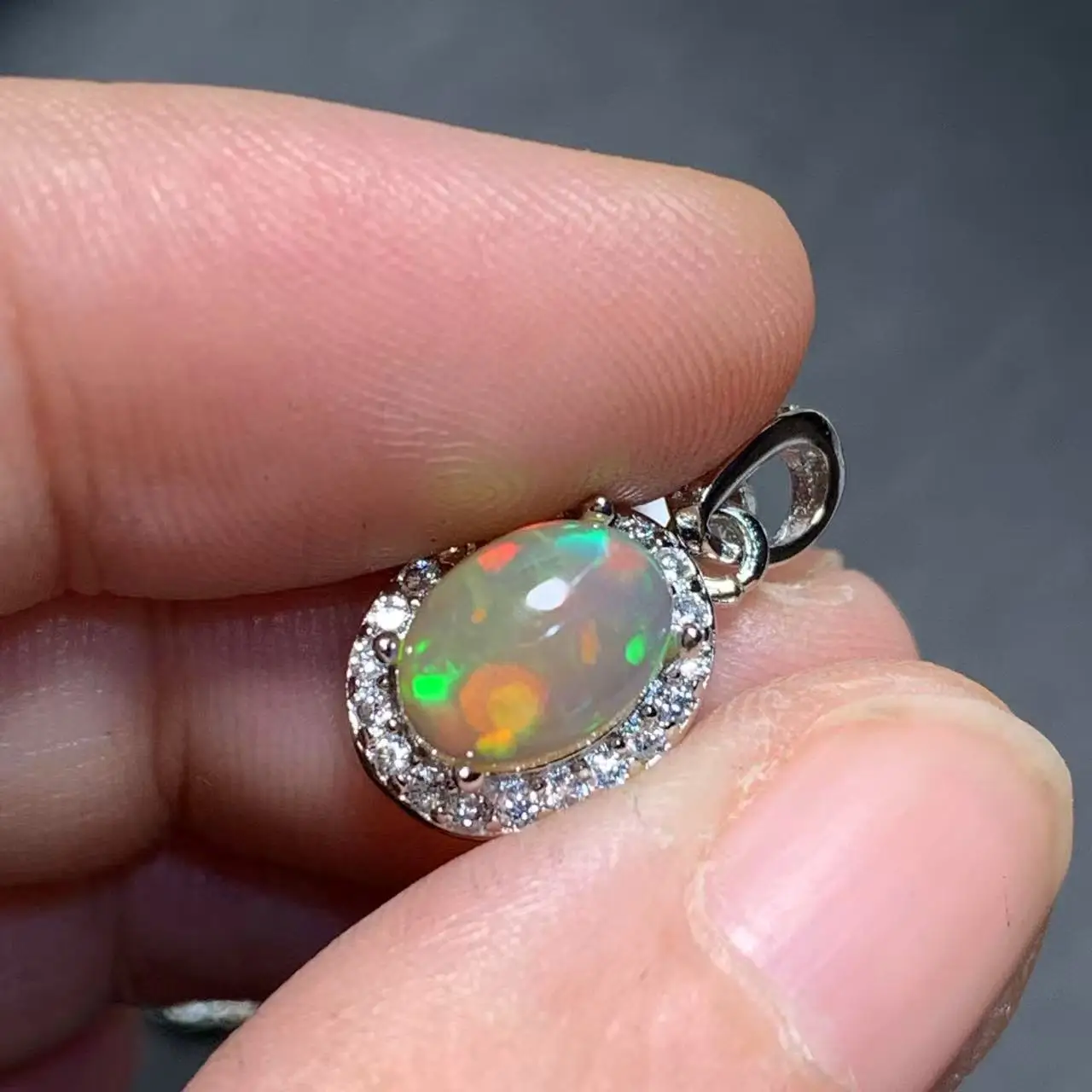 

OVAL SPAKLEING BIG COPPER Authentic Australia Natural Opal Pendant Necklace Fine Jewelry Stones Gift WEDDING for Daily Wear