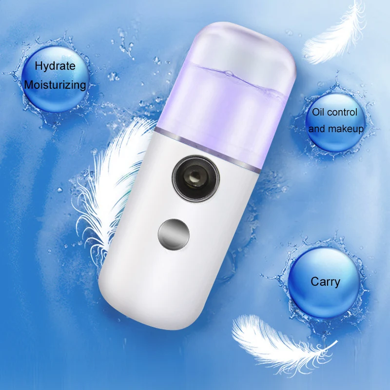 1pcs Mini Nano Mist Sprayer Cooler Facial Steamer Humidifier USB Rechargeable Face Moisturizing Nebulizer Beauty Skin Care Tools