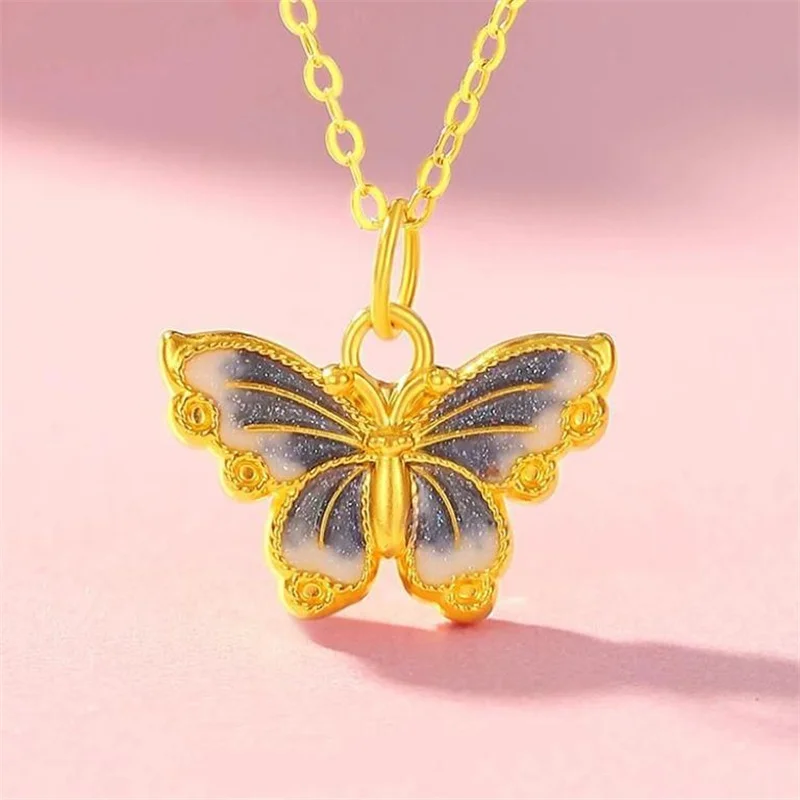 

Romantic Butterfly Pendant For Lady Choker Accessories Trendy Women Clavicle Chain Necklace Jewelry