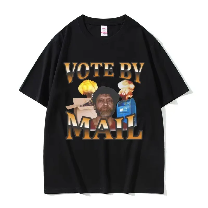 

Vote By Mail Ted Kaczynski Graphic Print T Shirts Women Casual Vintage Short Sleeve T-shirt Hip Hop Summer T-shirt