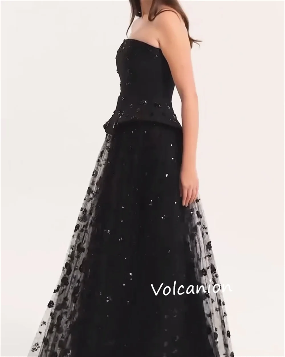 Gaun Panjang Tanpa Tali A-line Manik-manik Berpayet Jersey Kustom Pencocokan Mode Homecoming Acara Dipesan Lebih Dahulu