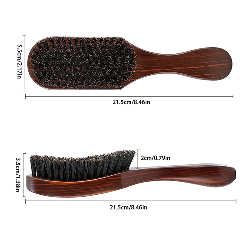 Wood Handle Boar Bristle Cleaning Brush Hairdressing Men Beard Brush Anti Static Barber Hair Styling Comb Shaving Tools