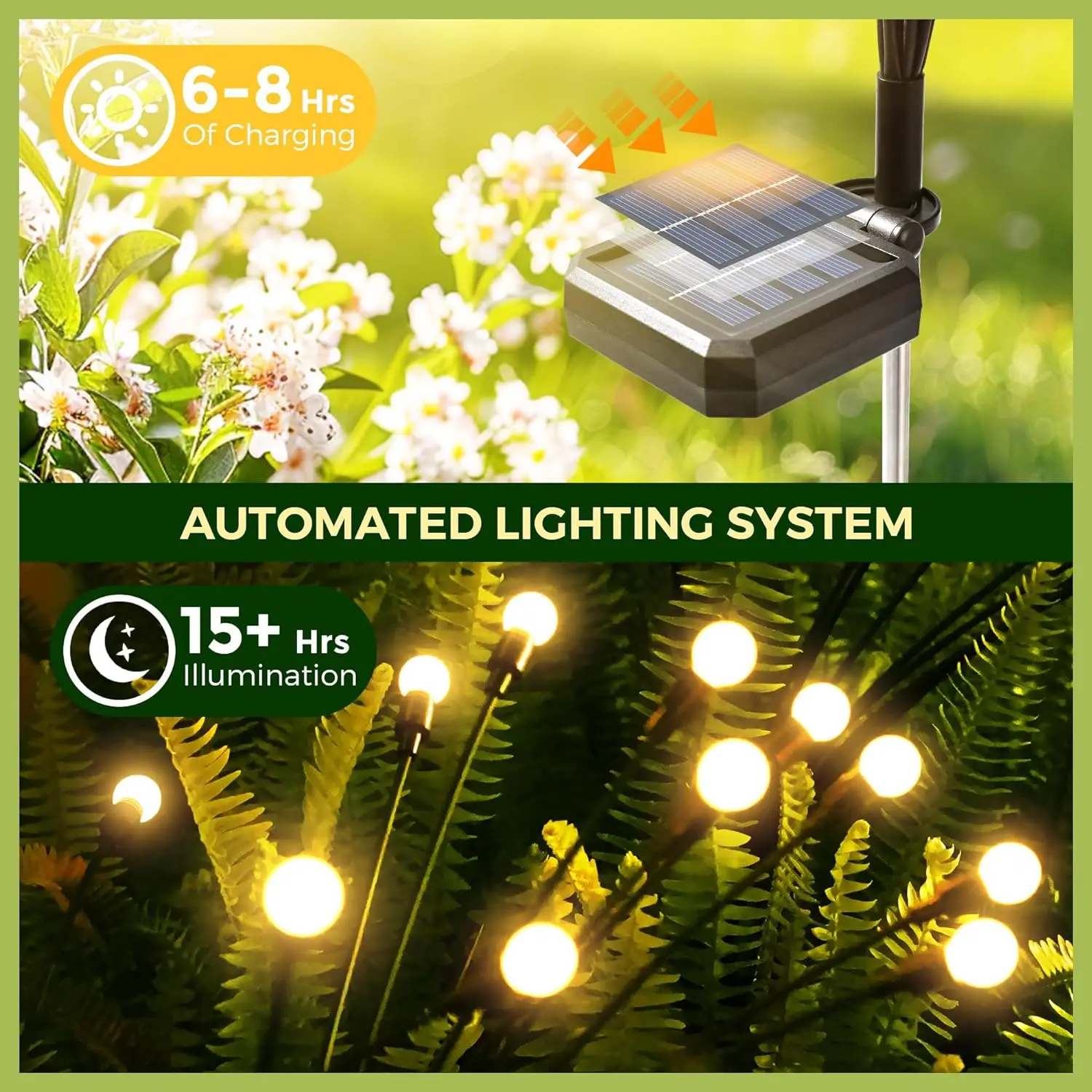 Imagem -06 - Luz Solar ao ar Livre Firefly Led Firefly Lamp Economia de Energia Fairy Light para Jardim Casa Gramado Natal Atmosfera de Paisagem