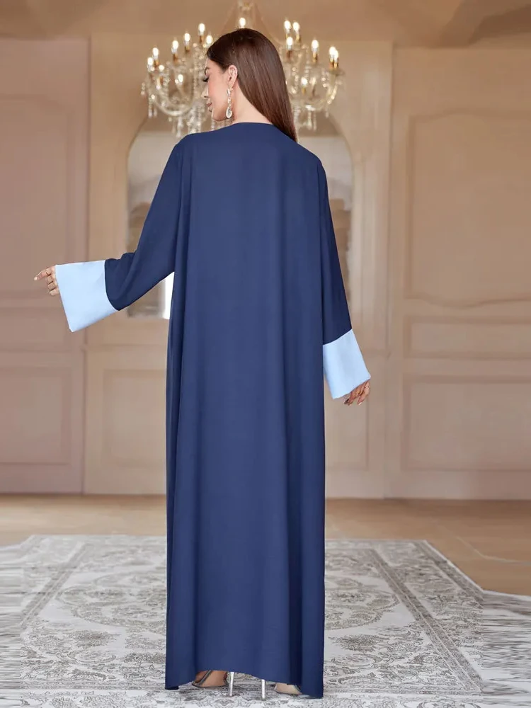 Abaya muçulmana com lenço feminino, Eid, manga comprida, Marrocos, vestido de festa árabe, robe longo, Dubai, Abayas, vestidos de kaftan modestos